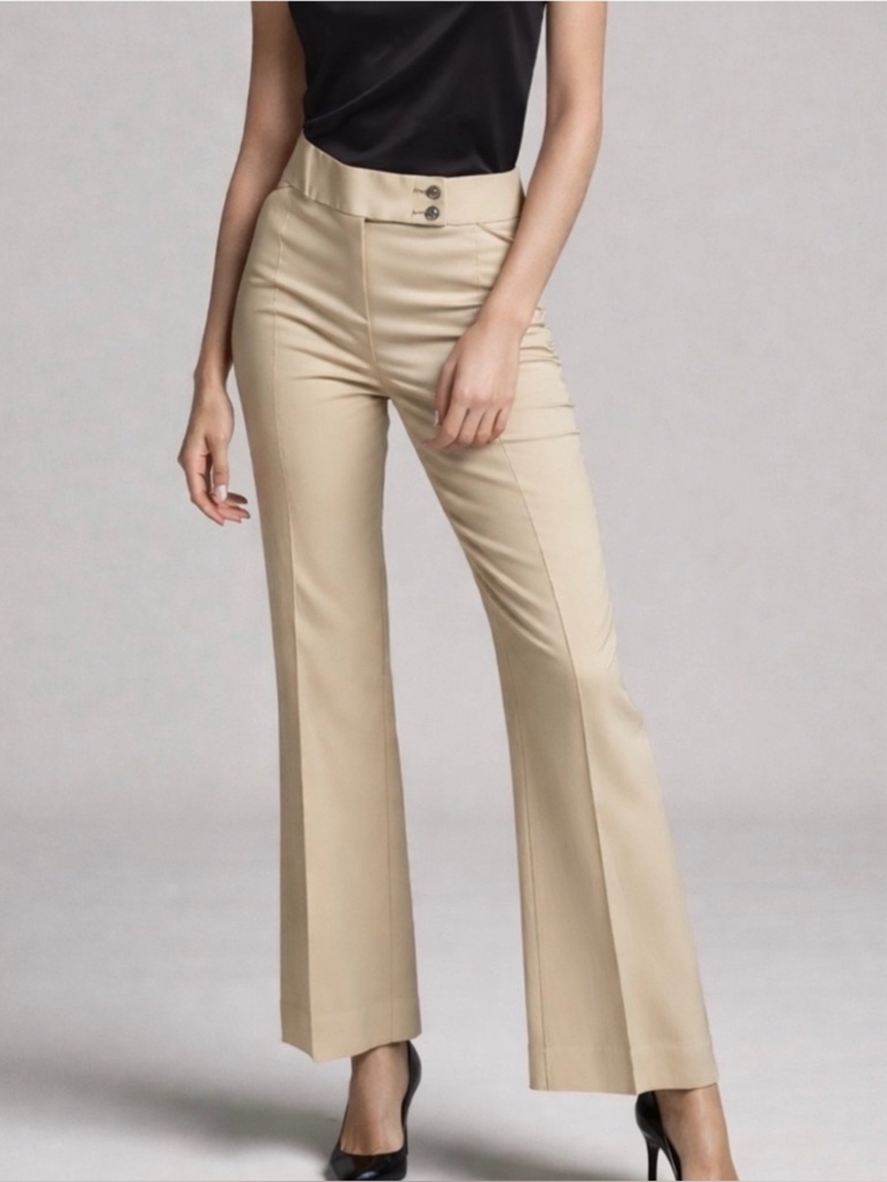 WHBM Size 14 Contour cream sleek boot pants